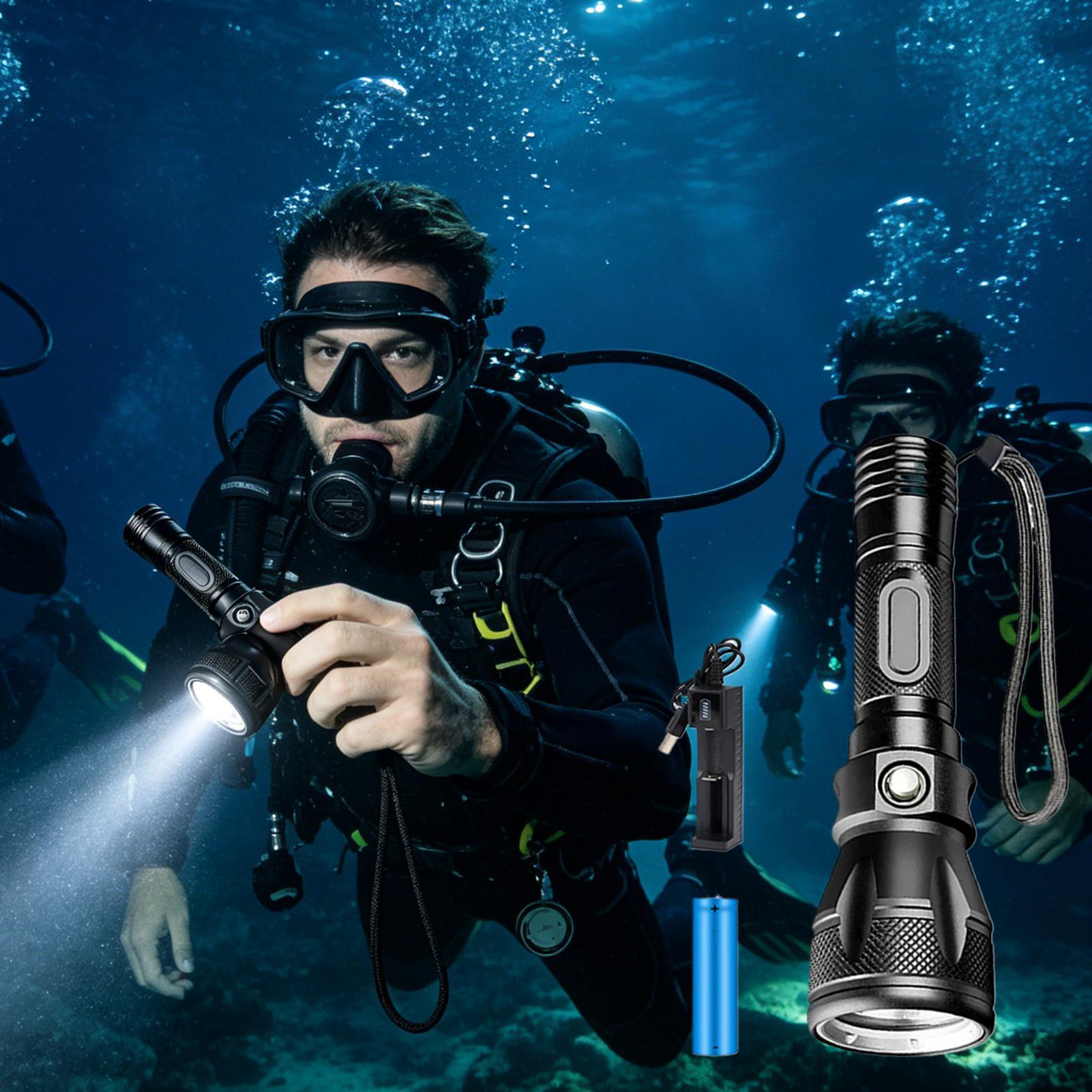 3가지 모드 강력 충전식 방수 LED 다이빙 플래시라이 - Aquatic Diving 리뷰 및 가격
