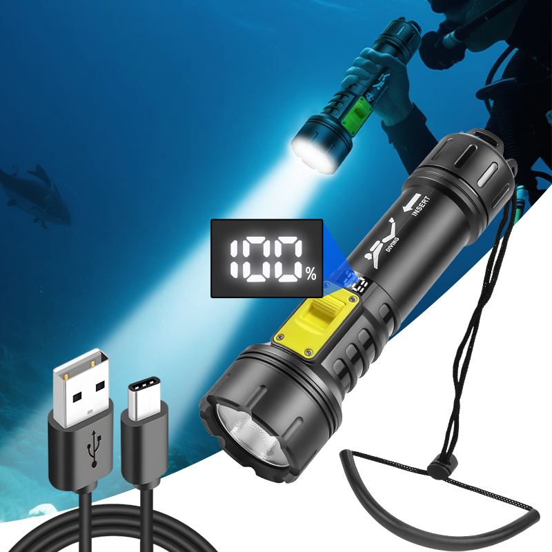 새로운 XHP70 다이빙 손전등 IPX8 방수 디지털  - Aquatic Diving 리뷰 및 가격